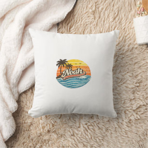 Noah Retro Sunset Name Design Cushion