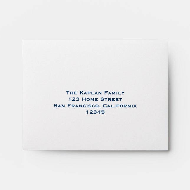 Noah RSVP Bar Mitzvah Wedding Blue Lined Envelopes (Front)