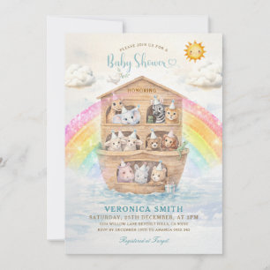Noah’s Ark Baby Shower Invitation   Rainbow Baby 