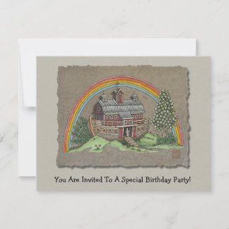 Noah’s Ark Barn Invitation