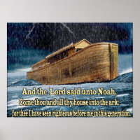 Noah"s ark Christian print posters with scripture