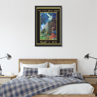 Noah`s Ark Humans walking on the ship black frame