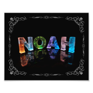 Noah  - The Name Noah in 3D Lights (Photograph) Photo Print
