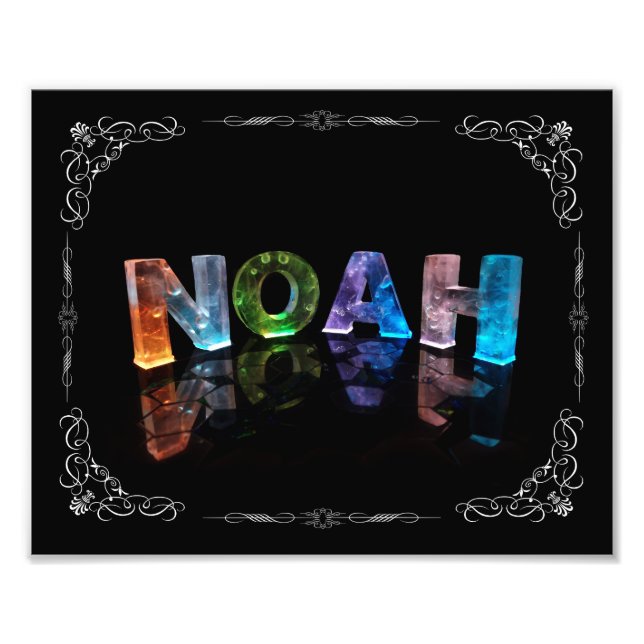 Noah - The Name Noah in 3D Lights (Photograph) Photo Print (Front)