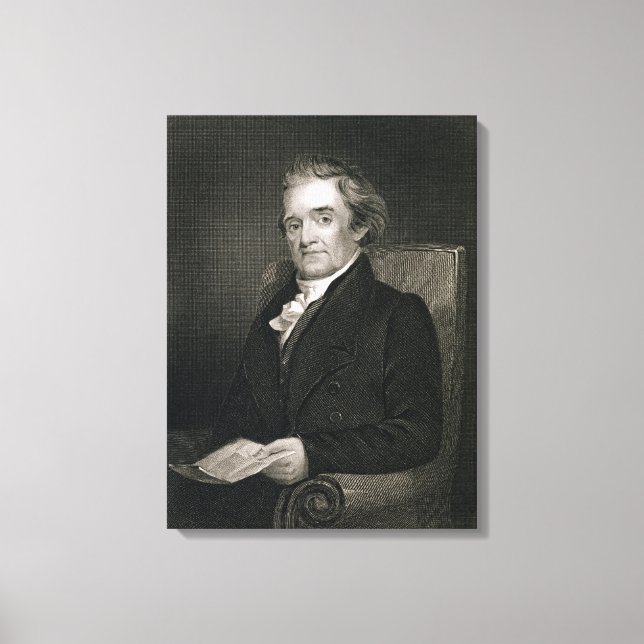 Noah Webster (1758-1843) engraved by Frederick W. Canvas Print (Front)