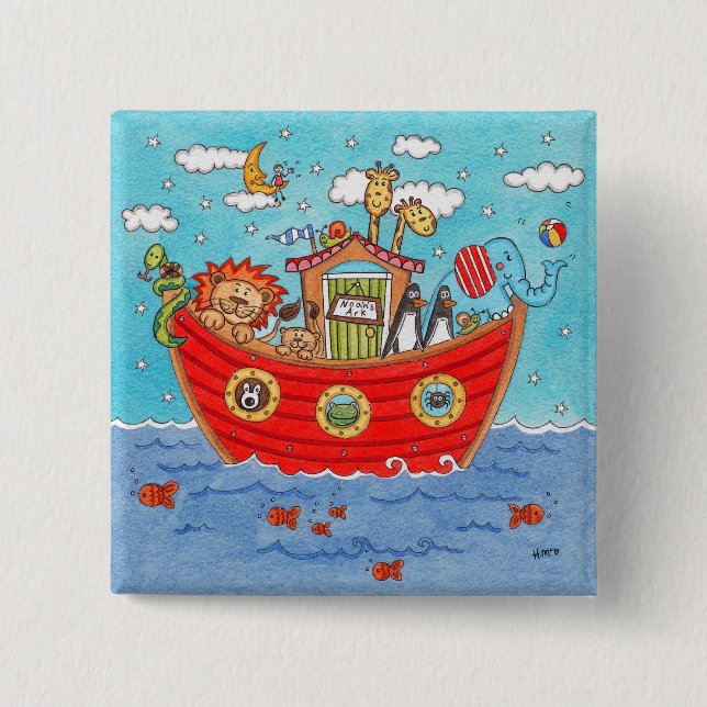 Noah's Ark  15 Cm Square Badge (Front)