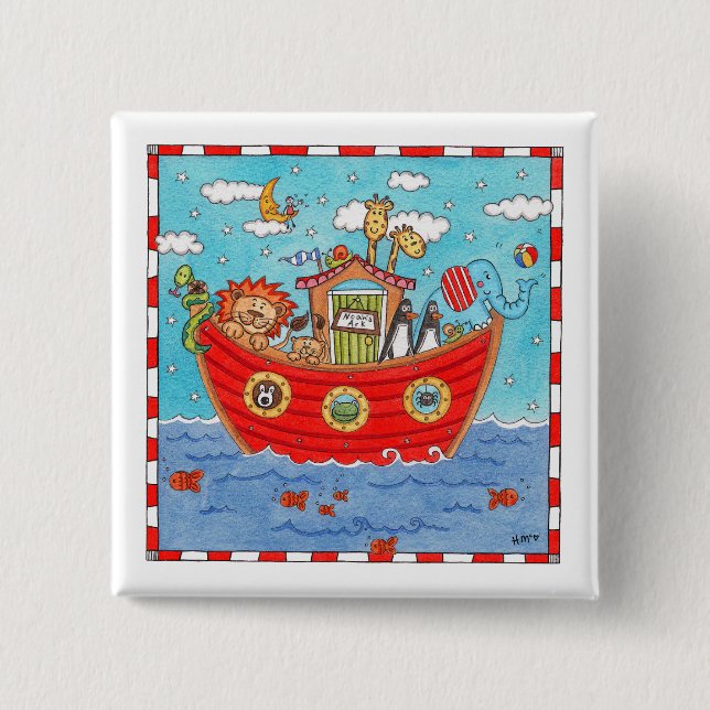 Noah's Ark  15 Cm Square Badge (Front)