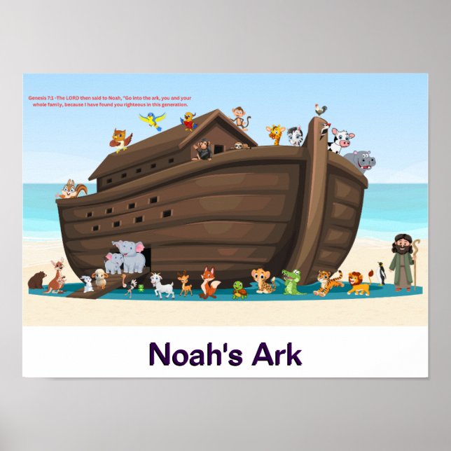 Noah's Ark Adventure – Playful Animal Pair Artwork Poster (Front)
