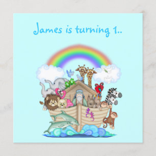 Noahs ark animal invitation
