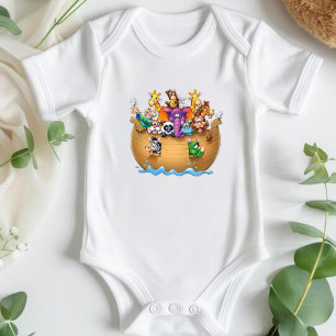 Noah's Ark Baby Animals Bodysuit