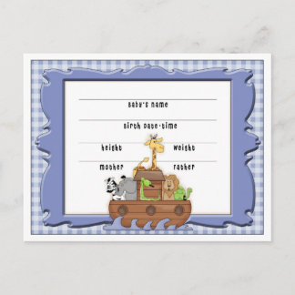 Noahs Ark Baby Announcement post cards