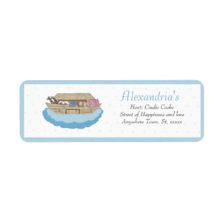 Noah's Ark Baby Blue Baby boy Shower Invitation