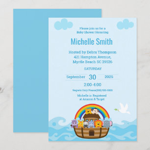 Noah's Ark Baby Gender Neutral Shower Invitation