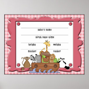 Noah's Ark Baby Girl Poster