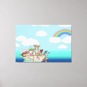 Noah's Ark Baby Nursery Art Wall Canvas Print