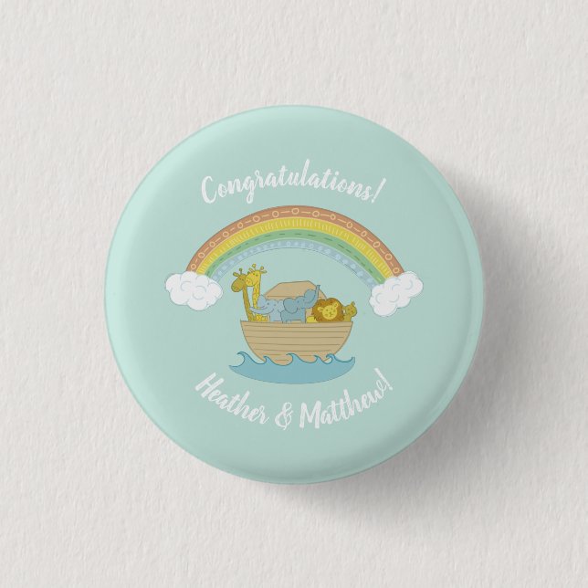 Noah's Ark Baby Shower 3 Cm Round Badge (Front)