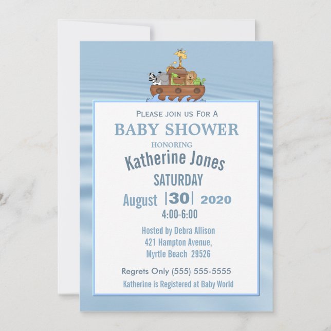 Noah's Ark Baby Shower Invitation (Front)