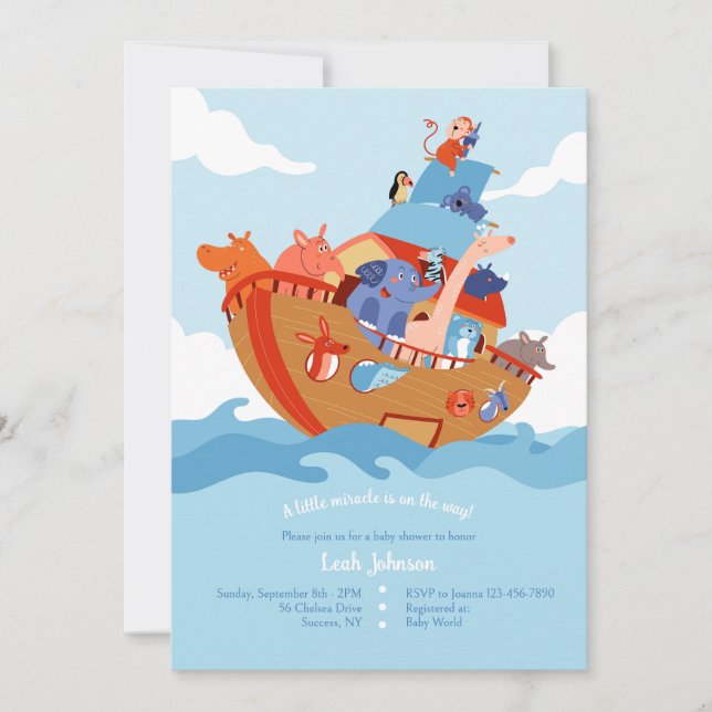 Noah's Ark Baby Shower  Invitation (Front)