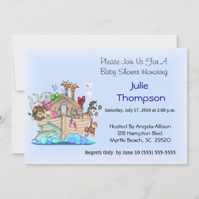 Noah's Ark  Baby Shower Invitation (Front)