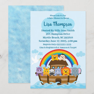 Noah's Ark Baby Shower Invitation