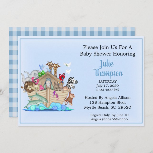 Noah's Ark  Baby Shower Invitation (Front/Back)