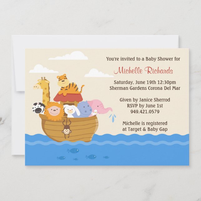 Noahs Ark Baby Shower Invitation (Front)