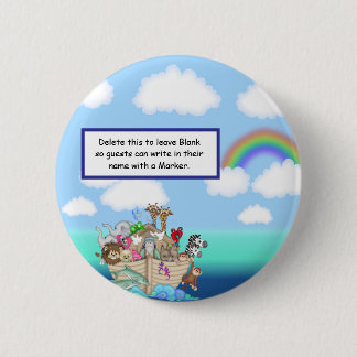 Noah's Ark Baby Shower Name Tag Button
