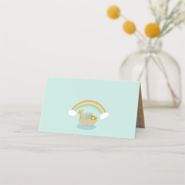 Noah's Ark Baby Shower Place Card (Front)