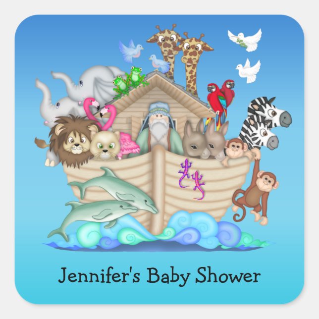 Noah's Ark Baby Shower Stickers (Front)