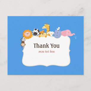 Noahs Ark Baby Shower Thank You Card