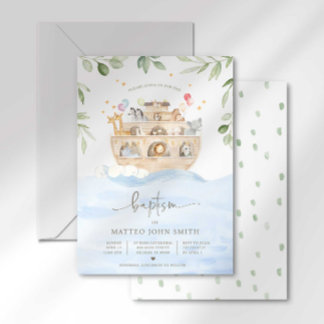 Noah's Ark Baptism Invitation