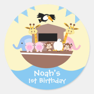 Noah's Ark Birthday Favour Sticker