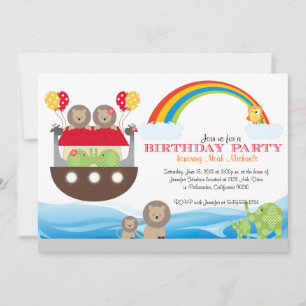 Noah's Ark Birthday Invitation