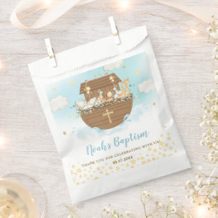Noah's Ark Blue Baptism Christening 1st Birthday Favour Bags