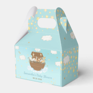 Noah's Ark Blue Boy Baby Shower Thank You Favour Box