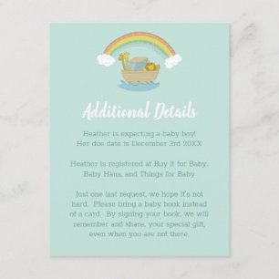 Noah's Ark Boho Baby Shower Enclosure Card