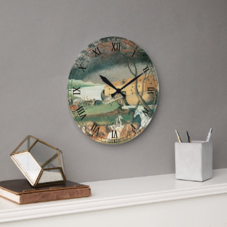 Noah's Ark by Edward Hicks, Vintage Folk Art Large Clock