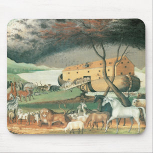 Noah's Ark by Edward Hicks, Vintage Folk Art Mouse Mat