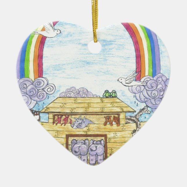 Noah's Ark Ceramic Tree Decoration (Front)