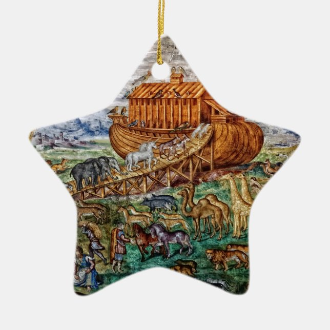 Noah's Ark Ceramic Tree Decoration (Front)