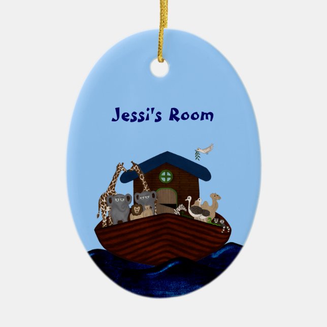 Noah's Ark Ceramic Tree Decoration (Front)