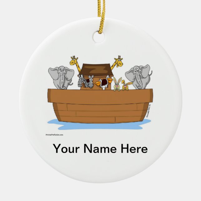 Noah's Ark Ceramic Tree Decoration (Front)