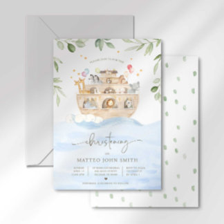 Noah's Ark Christening Invitation