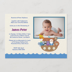 Noah's Ark Christening Invitations