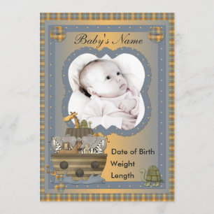 Noah's Ark Christian Baby Announcements