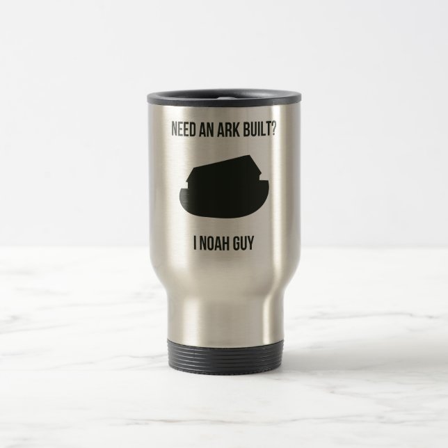 Noah's Ark Christian Pun Travel Mug (Center)