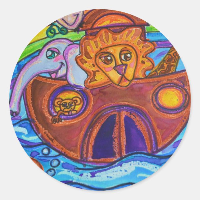 Noah's Ark Classic Round Sticker (Front)