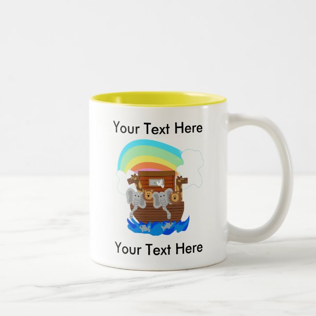 Noah's Ark Customisable Two-Tone Coffee Mug (Right)