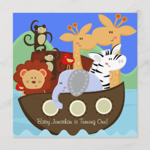 Noah's Ark Customised Birthday Invitations