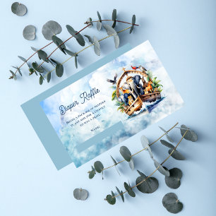 Noah's Ark Cute Animals Baby Shower Diaper Raffle Enclosure Card